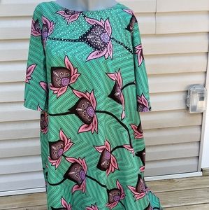 New Ankara  XL Green Dress 100% Printed Cot